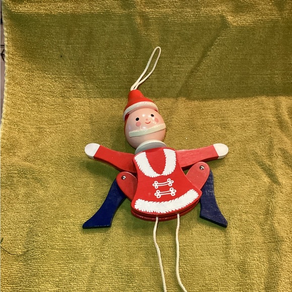 Vintage Sevi Pullstring Wooden Santa - Picture 3 of 5